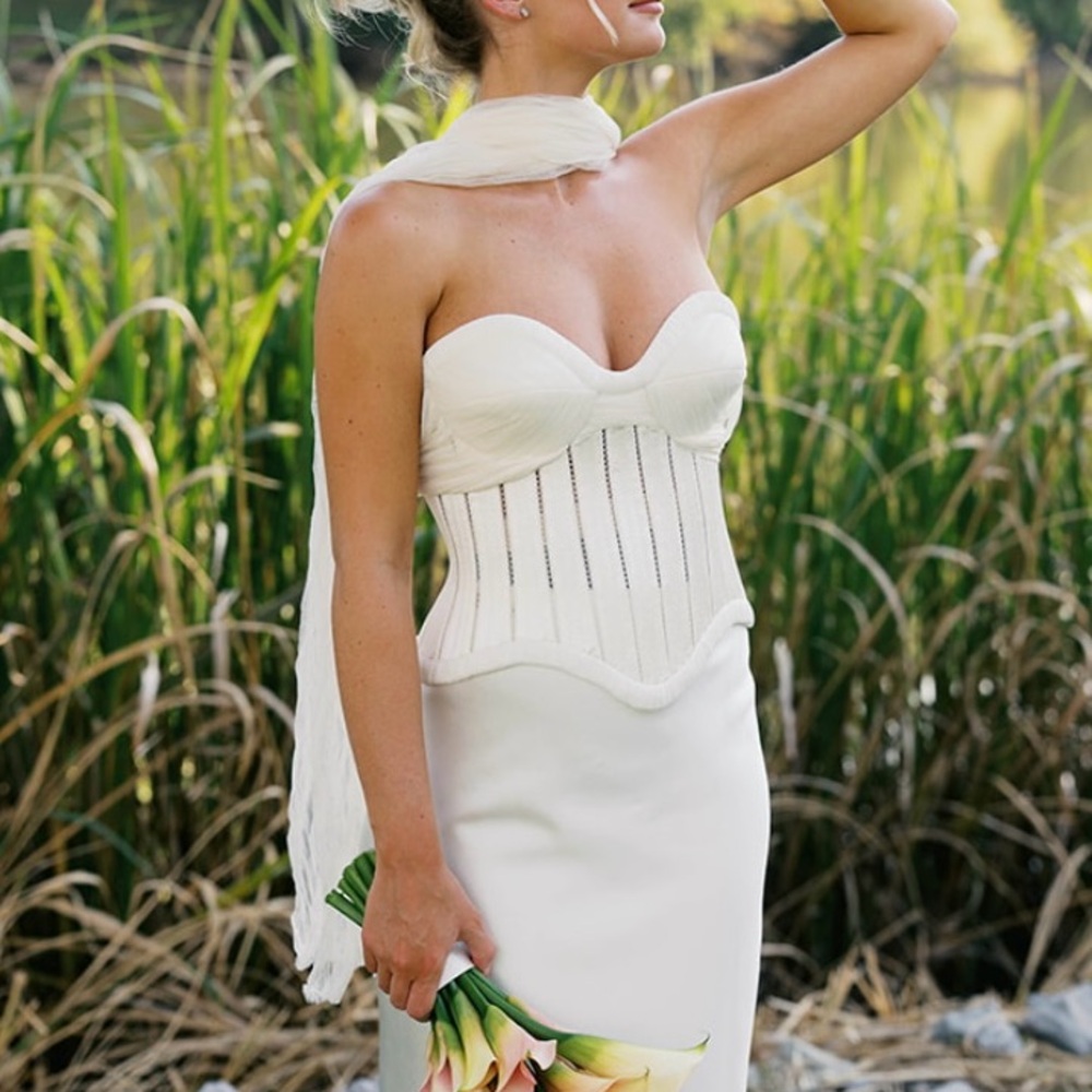 Anika Bustier Cotton Twill Dress Danielle Frankel